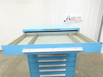 Nu-Era Modular Tool Storage Cabinet 10 Drawer 45x28x61" Blue Stanley Vidmar