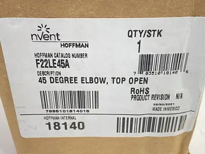 New | in-Stock HOFFMAN 45 DEGREE LAY-IN WIREWAY ELBOW 2.5" X 2.5" GRAY STEEL TYPE 12 Valves/Fittings | Maverick Industrial Sales #1100375