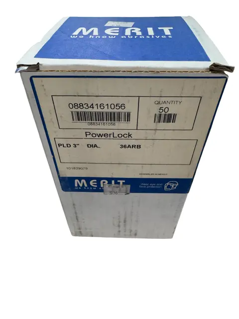 Merit 3" Quick Change Sanding Discs Type 1 PowerLock 36 Grit A/O 50 Pack