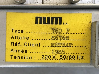 USED NUM NUM 760F, CONSISTING OF 8 PARTS::-CNC