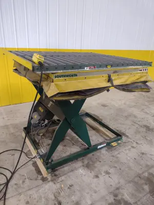3500 LB X 60" X 48" SOUTHWORTH MODEL #LS4-36 HYDRAULIC SCISSOR LIFT TABLE, 110V SINGLE PHASE: STOCK #20924