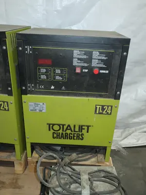 LOT OF 6 ASSORTED BATTERY CHARGERS, TOTAL LIFT, LTD, EZ-GO TEXTRON, THUNDERBULL