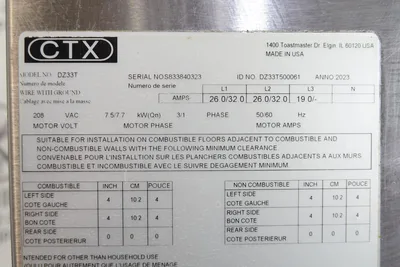 2023 MIDDLEBY MARSHALL CTX ELECTRIC COUNTERTOP PIZZA CONVEYOR OVEN MODEL DZ33T