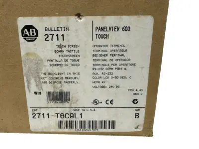 NEW ALLEN BRADLEY 2711-T6C9L1 PANELVIEW 600 SER. B 2711T6C9L1