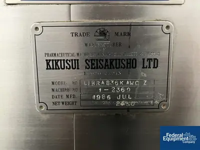 USED Kikusui Kikusui Tablet Press, Model 836KAWC, 36 Station