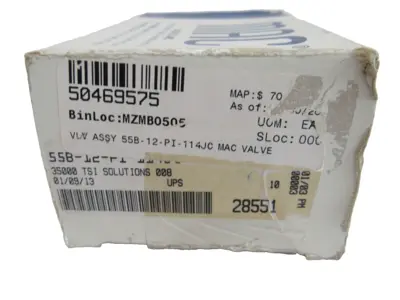 NEW MAC VALVES INC 55B-12-PI-114JC SOLENOID VALVE 55B12PI114JC