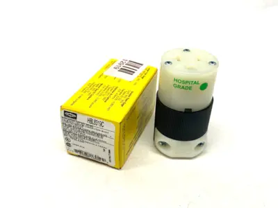 USED HUBBELL INSULGRIP HOSPITAL GRADE OUTLET RECEPTACLE BODY 2-POLE 3-WIRE