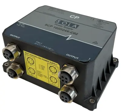 USED SOLA SCP102D24X-C02 POWER SUPPLY 50/60/400HZ SCP102D24XC02