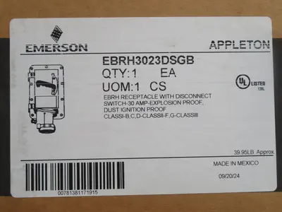 New | in-Stock 2024 EMERSON EBRH3023DSGB Disconnects Texas US | Aucto #1308588