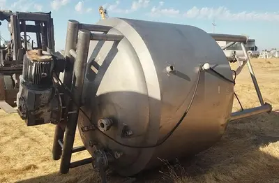 Tank, 1,000 Gallon, Stainless Steel, Agitated, Jacketed, DT/DB #S745254