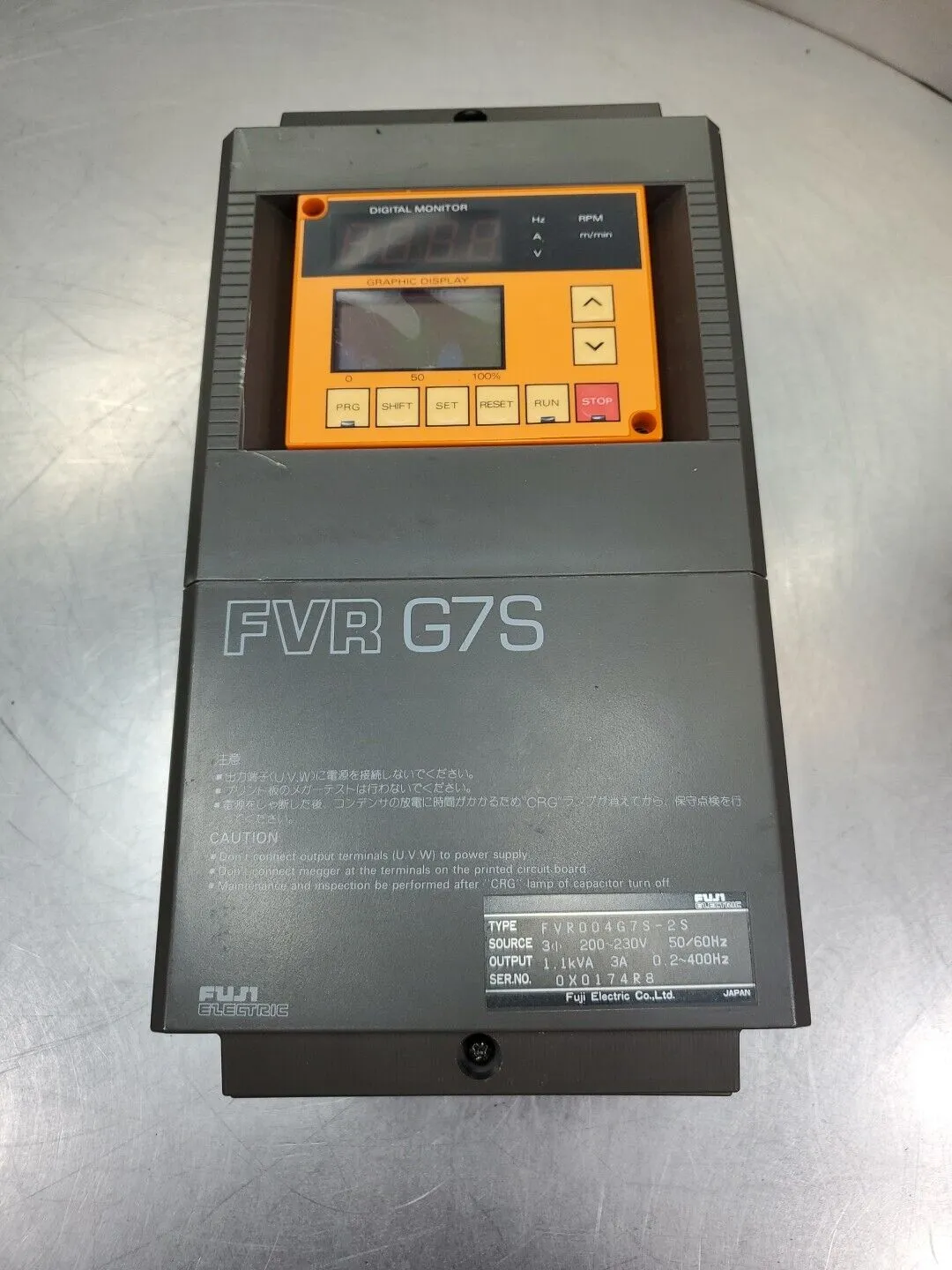 Fuji Electric FVR004G7S-2S 200~230V 3A Drive. 1E