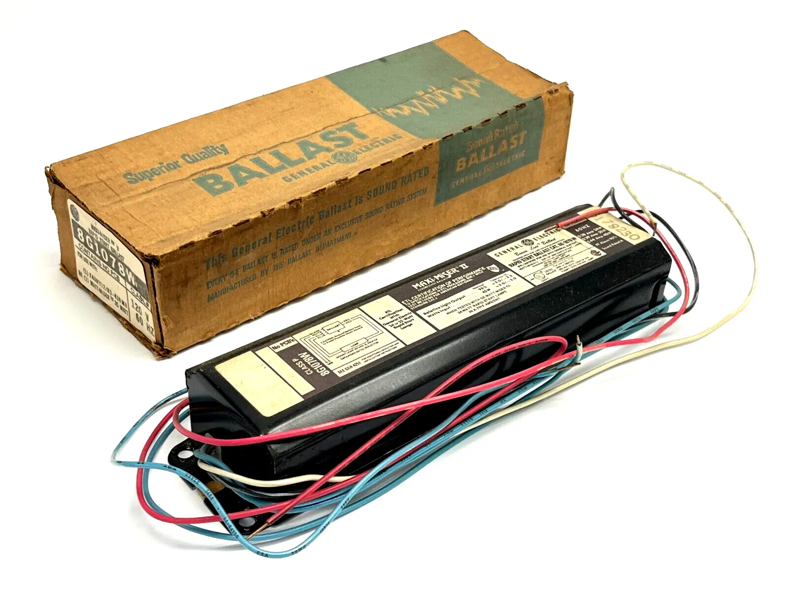 8G1078W | General Electric  Maxi-Miser Rapid Start Ballast for F40W12/RS-430MA - New Other