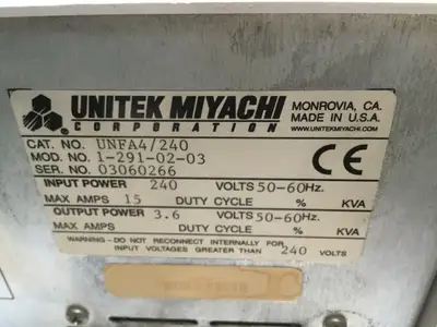 Used Unitek Miyachi UNFA4/240 Electronic Assembly Tools Michigan US | Maverick Industrial Sales #1456698
