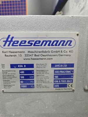 Used 2015 HEESEMANN KSA 8 Wide Belt Sanders Indiana US | Machine Solutions, LLC #1714630