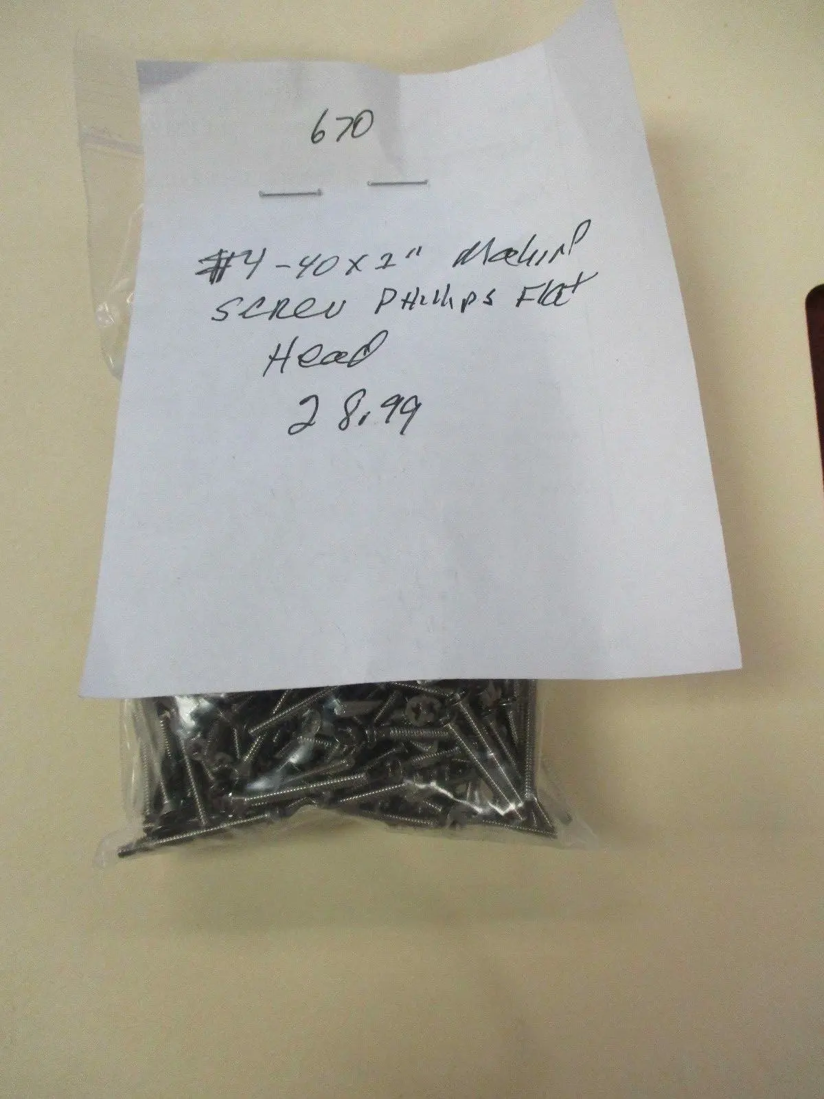 New #4-40X1" Flat Head Phillips Machine Screws (QTY 670)