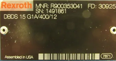 NEW REXROTH R900353041 RELIEF VALVE DBDS 15 G1A/400/12