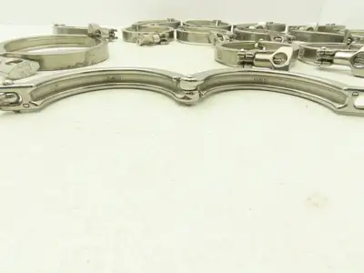 Tri Clover 3"/4" 3" Sanitary Tri Clamp 11 Single & Double Pin/ 5 - 4" Lot of 16