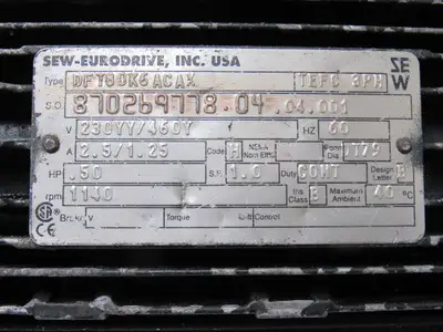 SEW-EURODRIVE 870269778.04.04.001 1/2HP Gearmotor 230/460V 3Ph 137.08:1 Ratio