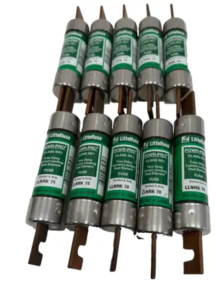 NEW LOT OF 10 LITTELFUSE LLNRK-70 TIME DELAY FUSES LLNRK70