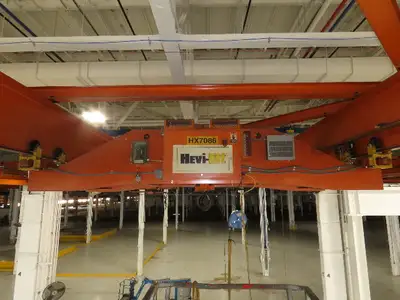 Cleveland Tramrail P&H 15 Ton Double Girder Underhung Bridge Crane 43' Span