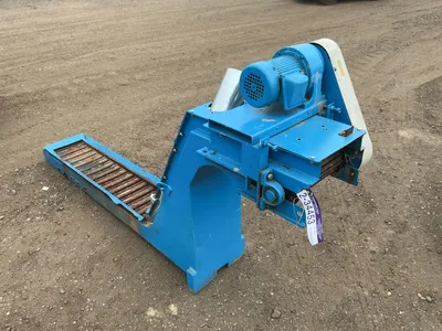Chip Conveyor, 220/380 Volt 3 Phase Motor, approx. 88” long overall, 9” wide conveyor, Works