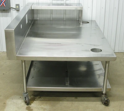 142-0738 60" Stainless Steel Fryer Equipment Stand with Shelf