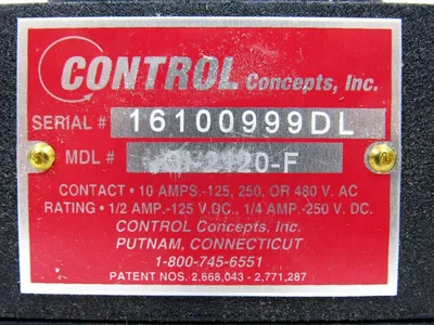 NEW CONTROL CONCEPTS CI-2120-F SPEED SWITCH CI2120F