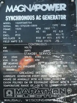 USED MARATHON ELECTRIC 2500 KW