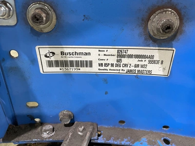 Buschman 605 Roller Conveyer set, Width: 22", Length: 8' curved