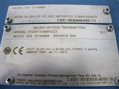 USED Micro Motion 5700 R12 ABMAZZZ AAAZZMV