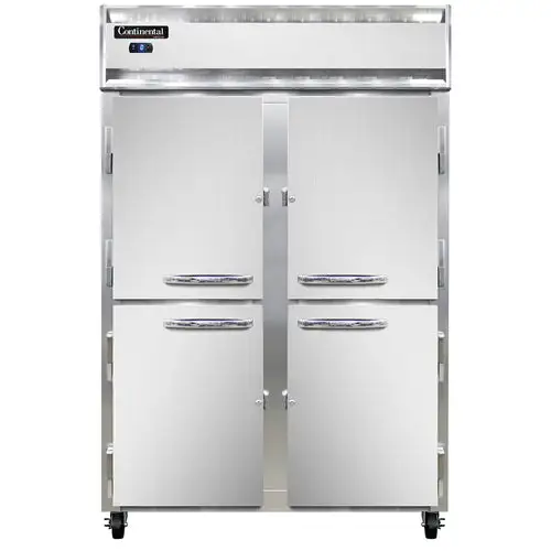 Continental 2FSNSAHD 52" Two Section Reach In Freezer, (4) Left/right Hinge Solid Doors, 115v
