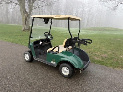 (1) 2017 E-Z-Go golf cart with a Kawasaki gas engine, model 625111G01, includes canopy, ball cover, ...