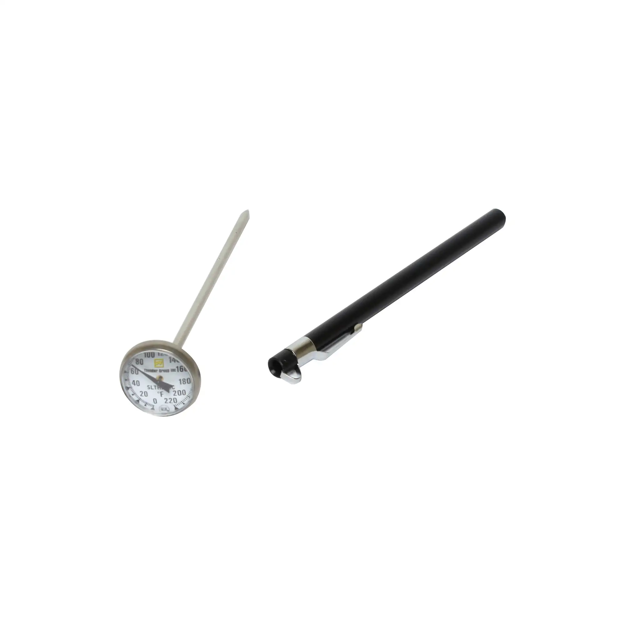 Thunder Group SLTH220C 1 1/8" Dial Type Pocket Thermometer w/ 5" Stem, 0° to 220°F - 12, (each)