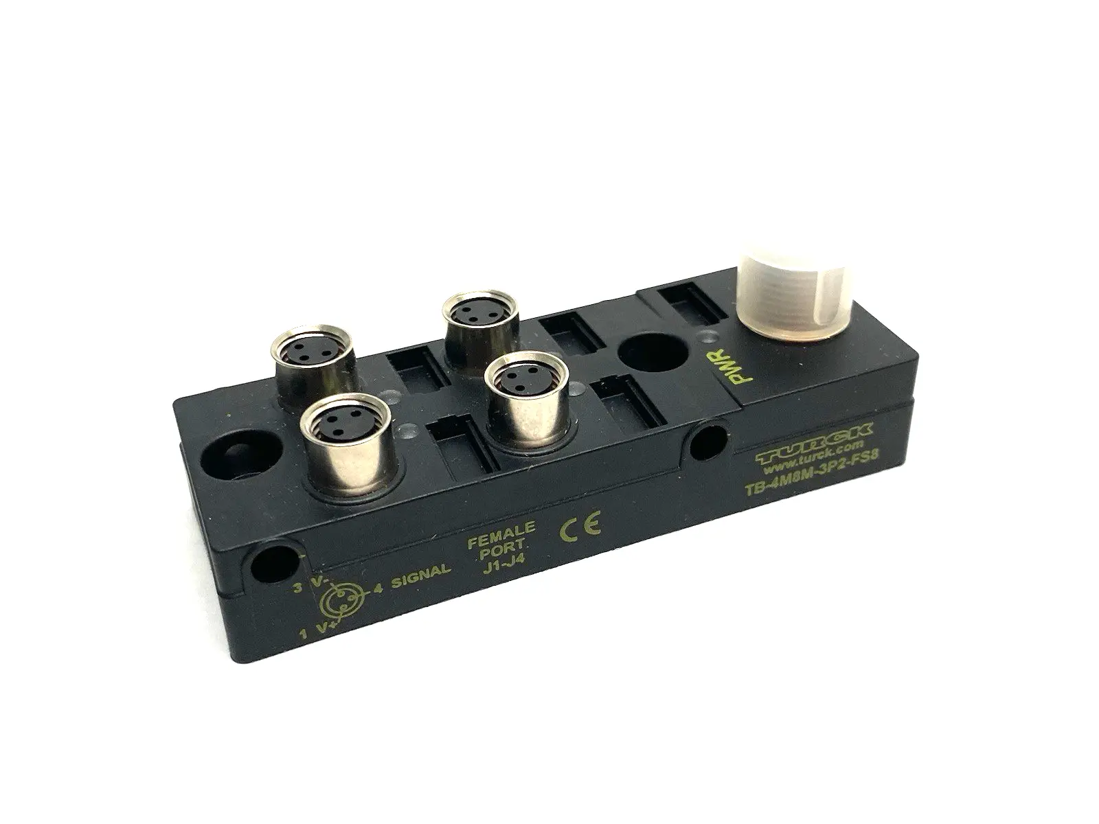 USED TURCK PASSIVE JUNCTION BOX, 4-PORT M8 3-PIN, M12 HOME, U2-28307