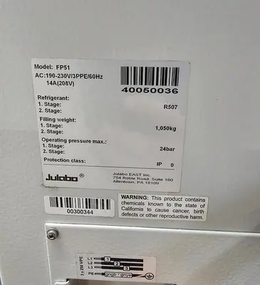 Used JULABO FP51-SL Baths / Circulators Quebec CA | Carter-Wilson Equipment Services #451450