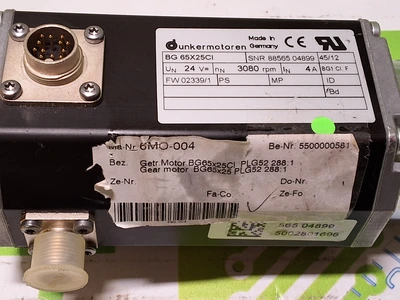 DUNKERMOTOREN BG 65X25CI SERVO MOTOR WITH PLG 52 288:1 GEARHEAD - LIKE NEW