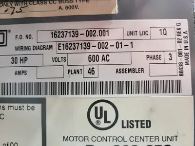 USED SQUARE D MODEL 6