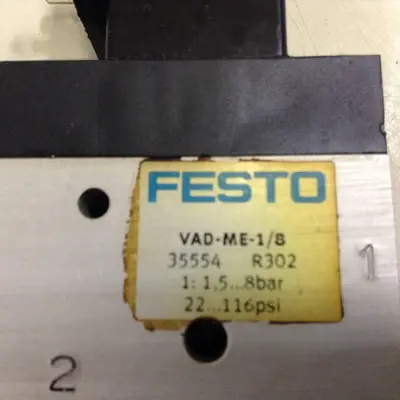 Used FESTO VAD-ME-1/8 Valves/Fittings Michigan US | Ideal Machinery #1311300