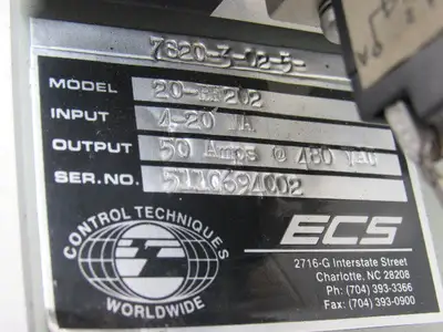 ECS 7820-3-02-5-20-BF202 Power Controller Primary 4-20ma  Secondary 50A 480V
