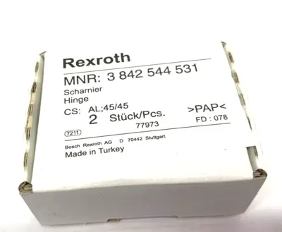 New | in-Stock Bosch Rexroth Robust Aluminum Hinge Set AL 45/45 2-PACK Flooring, Windows, and Doors Michigan US | Maverick Industrial Sales #1454284