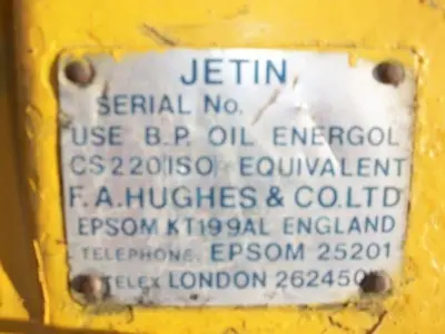 USED HUGHES-JETIN 2000 HIGH PRESSURE WATER BLASTING TRIPLEX PUMP