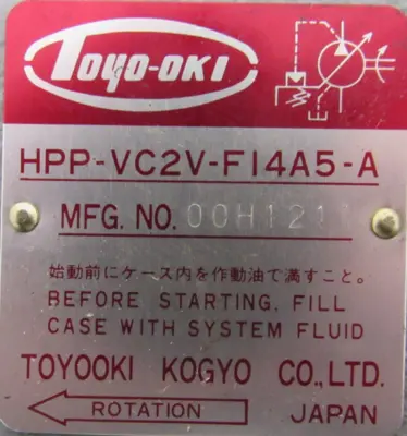 NEW TOYO-OKI HPP-VC2V-FI4A5-A PISTON PUMP HPPVC2VFI4A5A