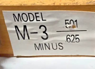 Plug and Pin Gage Set M3 Minus Gauges Metal .501" to 0.625 Steel