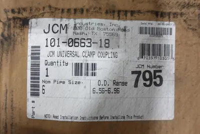 2 PALLETS OF JCM UNIVERSAL CLAMP COUPLINGS, ASSORTED SIZES