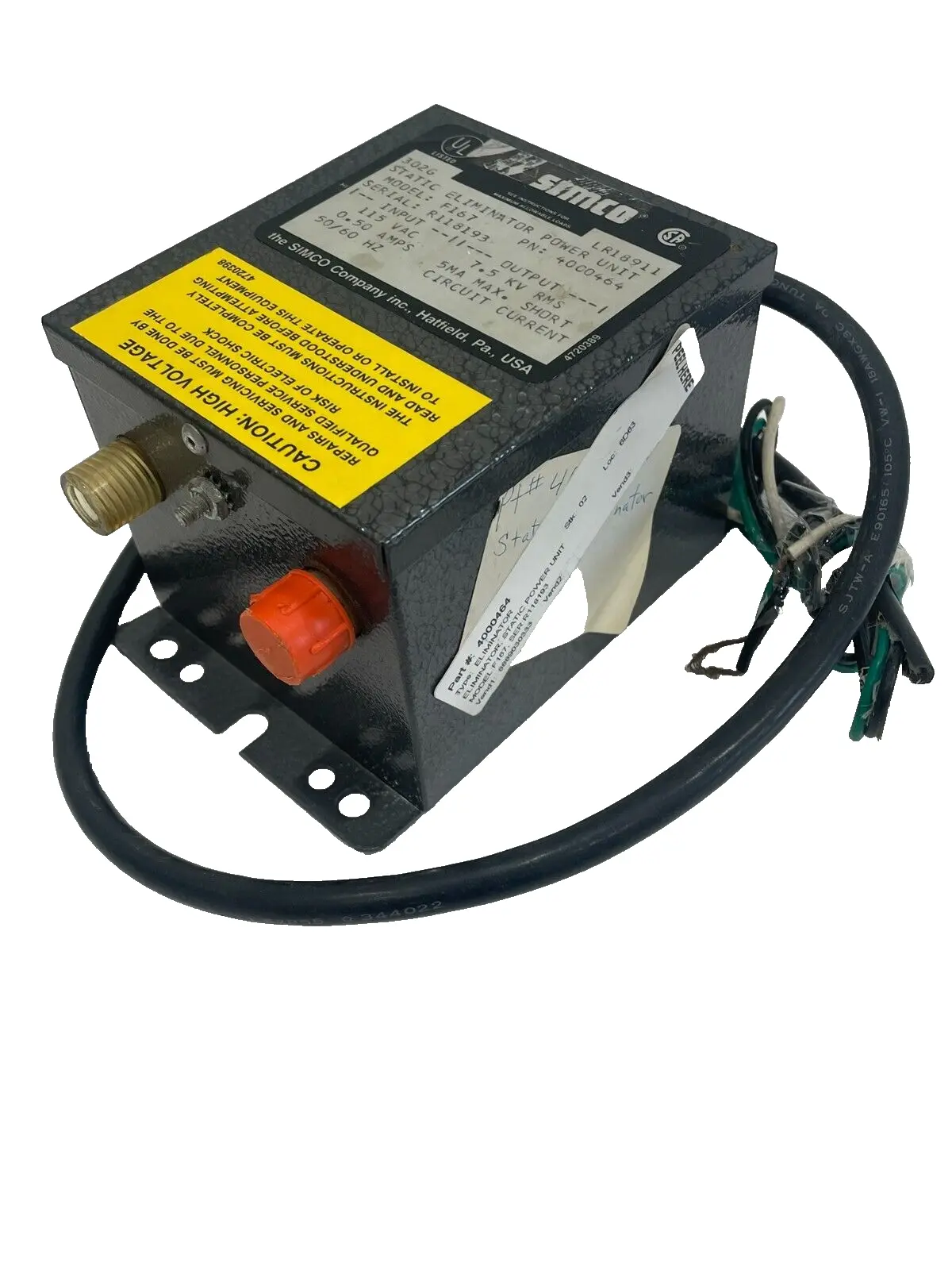 USED SIMCO 4000464 POWER UNIT F167 115VAC 50/60HZ