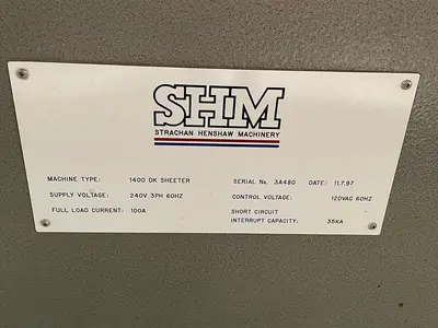 1997 SHM 1400DK Sheeter