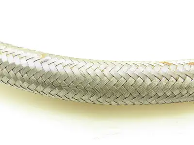 1-1/4" OD x 3/4" ID Stainless Braided Flex Hose 1-1/2" Tri Clamp x 1/2" NPT 55"L