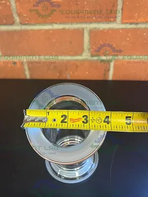 USED CHEMGLASS TH-2001-282LP 60MM FLAT FLANGE TO 60MM FLAT O-RING FLANGE ADAPTER