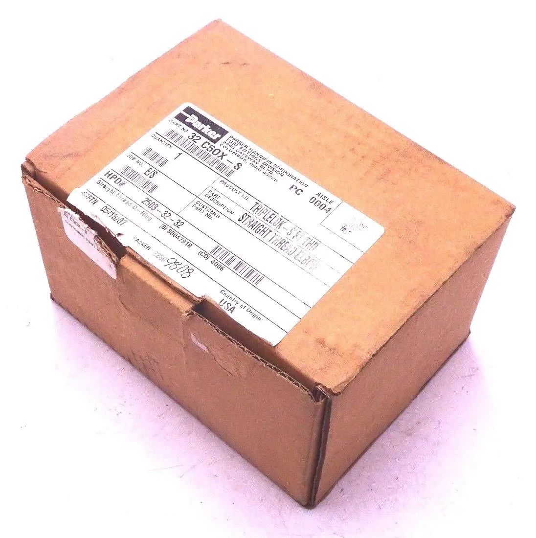 NEW PARKER 32 C5OX-S STRAIGHT THREAD ELBOW 32C5OXS