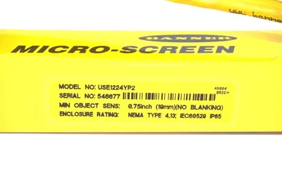 NEW BANNER ENGINEERING USE1224YP2 LIGHT CURTAIN